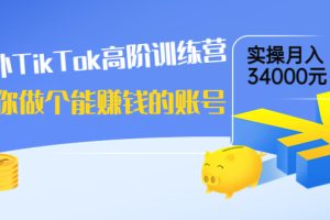 (3628期)海外TikTok高阶训练营:教你做个能赚钱的账号,实操月入34000元!