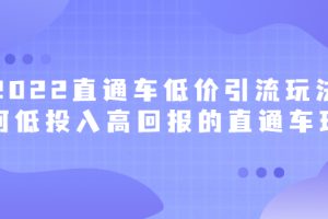 (2415期)2022直通车低价引流玩法,教大家如何低投入高回报的直通车玩法