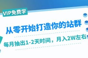 (1421期)从零开始打造你的站群:1个月只需要你抽出1-2天时间,月入2W左右(25节课)