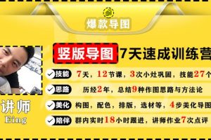 竖版导图7天速成训练营，一张图吸粉引流800+，学完你也可以。