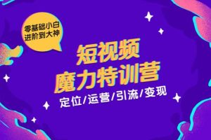 本源短视频魔力特训营：短视频定位、运营、引流及变现，零基础小白进阶到大神