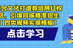 圣合文化打造教培网红校区,引爆同城精准招生【四类视频实操模板】