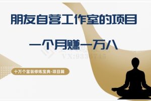 十万个富翁修炼宝典之16.朋友自营工作室的项目，一个月赚一万八