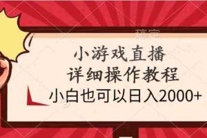 （9640期）小游戏直播详细操作教程，小白也可以日入2000+