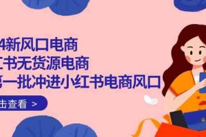（10129期）2024新风口电商，小红书无货源电商，带第一批冲进小红书电商风口（18节）