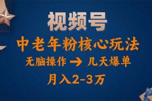 (11288期)视频号火爆玩法,高端中老年粉核心打法,无脑操作,一天十分钟,月入两万