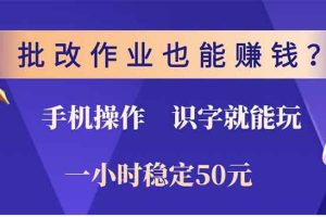 (13826期)批改作业也能赚钱?0门槛手机项目,识字就能玩!一小时50元!
