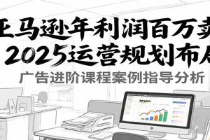 亚马逊年利润百万卖家2025运营规划布局，广告进阶课程案例指导分析