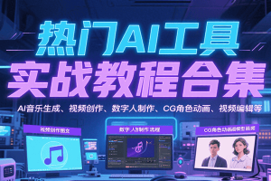 热门AI工具实战教程合集，AI音乐生成、视频创作、数字人制作、CG角色动画、视频编辑等