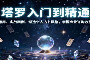 塔罗入门到精通，牌阵运用、实战案例、塑造个人占卜风格，掌握专业咨询收费能力