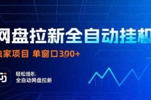 网盘拉新全自动挂G，独家技术，操作简单，自动完成拉新任务，单窗口3张【揭秘】