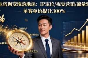 (16249期)商业咨询变现落地课:IP定位/视觉营销/流量转化,单客单价提升300%