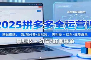 2025拼多多全运营课:基础搭建,强/弱付费/自然流,黑科技 + 切车/旺季爆单