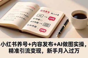 (16498期)小红书养号+内容发布+AI做图实操,精准引流变现,新手月入过万