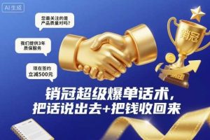 销冠超级爆单话术，把话说出去+把钱收回来