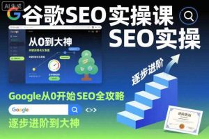 谷歌SEO实操课，Google从0开始SEO全攻略，逐步进阶到大神