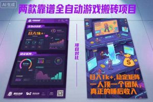 两款靠谱全自动游戏搬砖项目，日入1k+，稳定可矩阵，一人顶一个团队，真正的睡后收入【揭秘】