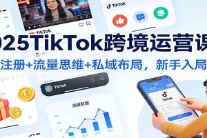 2025TikTok跨境运营课：账号注册+流量思维+私域布局，新手入局指南