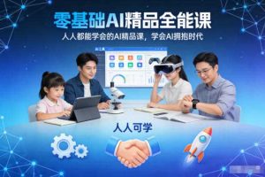 零基础AI精品全能课,人人都能学会的AI精品课,学会AI拥抱时代