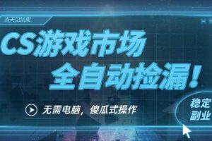 CS游戏市场全自动挂机捡漏賺钱过个肥年，包教包会，一部手机轻松日入5张+【揭秘】