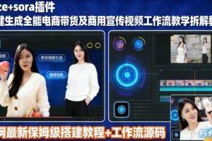 sora插件生成全能商用带货及宣传视频coze工作流拆解教程