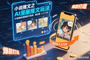 小说推文之AI漫画推文玩法,打造爆款漫画推文视频,稳定日入大几张