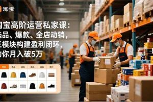 (16934期)淘宝高阶运营私家课:选品、爆款、全店动销,三模块构建盈利闭环,助你月入破5万(更新12月)