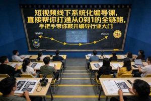 短视频线下系统化编导课,直接帮你打通从0到1的全链路,手把手带你敲开编导行业大门