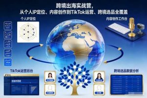 跨境出海实战营,从个人IP定位、内容创作到TikTok运营、跨境选品全覆盖