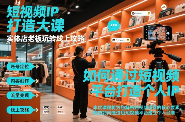 短视频ip打造大课,实体店老板玩转线上攻略