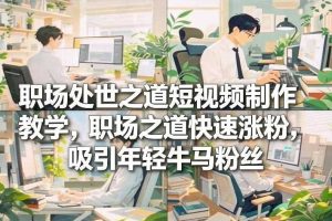 职场处世之道短视频制作教学，职场之道快速涨粉，吸引年轻牛马粉丝