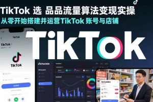 TikTok选品流量算法变现实操,从零开始搭建并运营TikTok账号与店铺