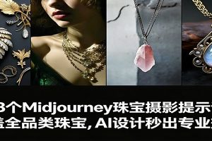 463个Midjourney珠宝摄影提示词：覆盖全品类珠宝，AI设计秒出专业效果