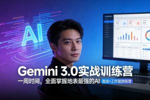 Gemini 3.0实战训练营，一周时间，全面掌握地表最强的AI，副业+工作提效倍增