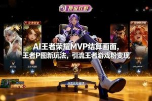 AI王者荣耀MVP结算画面，王者P图新玩法，引流王者游戏粉变现
