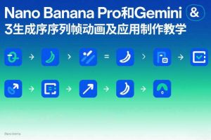 Nano Banana Pro和Gemini 3生成序列帧动画及应用制作教学