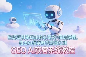 （17604期）GEO AI获客系统教程：生成式引擎优化核心定义+底层原理，抢占AI搜索时代流量红利
