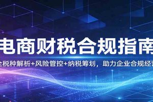 电商财税合规指南：全税种解析+风险管控+纳税筹划，助力企业合规经营