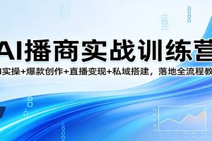 AI播商实战训练营：AI实操+爆款创作+直播变现+私域搭建，落地全流程教学
