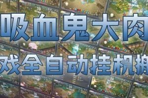 吸血鬼大肉！游戏全自动挂G搬砖，一台电脑开40个窗口日入500+，无需人工值守【揭秘】