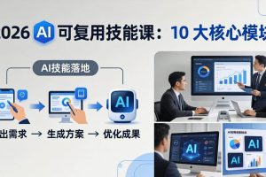 (17894期)2026AI可复用技能-4月新课:10大核心模块,手把手教你把AI用进工作、产出成果