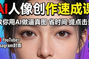 YouTube+Instagram封面没人点？AI人像创作速成课，教你用AI做逼真图，省时间还能提点击量！