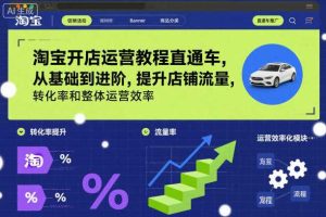 淘宝开店运营教程直通车,从基础到进阶,提升店铺流量,转化率和整体运营效率(更新26年4月10日)