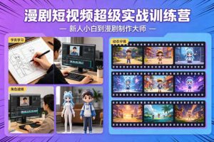 漫剧短视频超级实战训练营,新人小白到漫剧制作大师