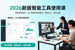 2026新版智能工具使用课,零基础也能学,用AI工具替代复杂操作,高效出片、轻松出圈