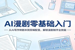 AI漫剧零基础入门:从AI写作转剧本到剪辑配音,解锁漫剧制作全技能
