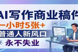 AI写作商业稿件，一小时5张+，普通人新风口，永不失业