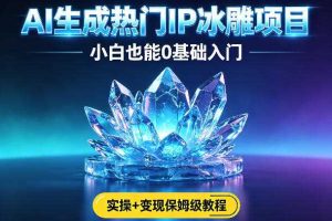 AI生成热门ip冰雕项目，小白也能0基础入门，实操+变现保姆级教程