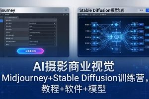 （18271期）AI摄影商业视觉Midjourney+Stable Diffusion训练营，教程+软件+模型