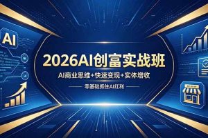 （18318期）2026AI创富实战班，AI商业思维+快速变现+实体增收，零基础抓住AI红利